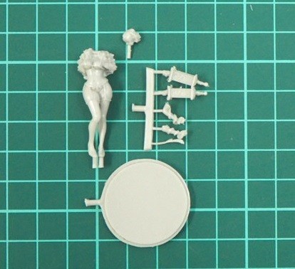 送料無料…41mm KINGDOM DEATH キングダム・デス Pinup Lantern Festival 女性戦士 未塗装 レジン製 組み立て キット フィギュア H142_画像6