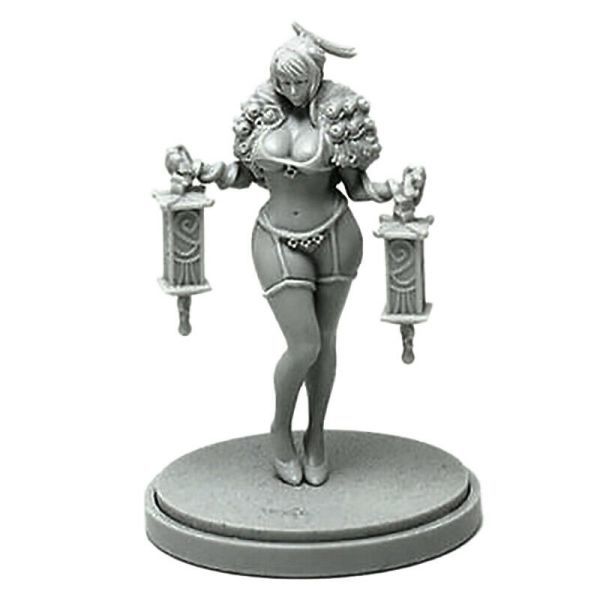 送料無料…41mm KINGDOM DEATH キングダム・デス Pinup Lantern Festival 女性戦士 未塗装 レジン製 組み立て キット フィギュア H142_画像2