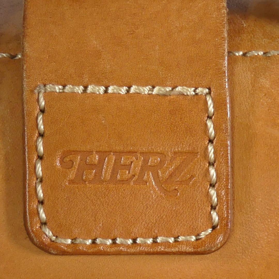  prompt decision *HERZ* all leather business bag hell tsu men's tea Camel original leather briefcase real leather commuting bag business trip bag bag lady's 