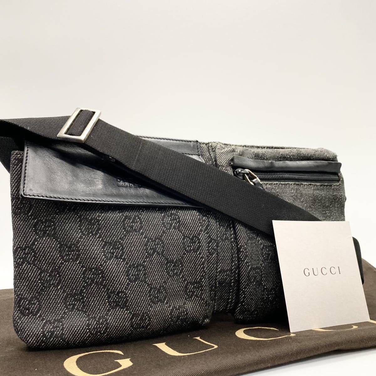 1円〜《極美品》GUCCI グッチ GG柄 シェリーライン レザー キャンバス