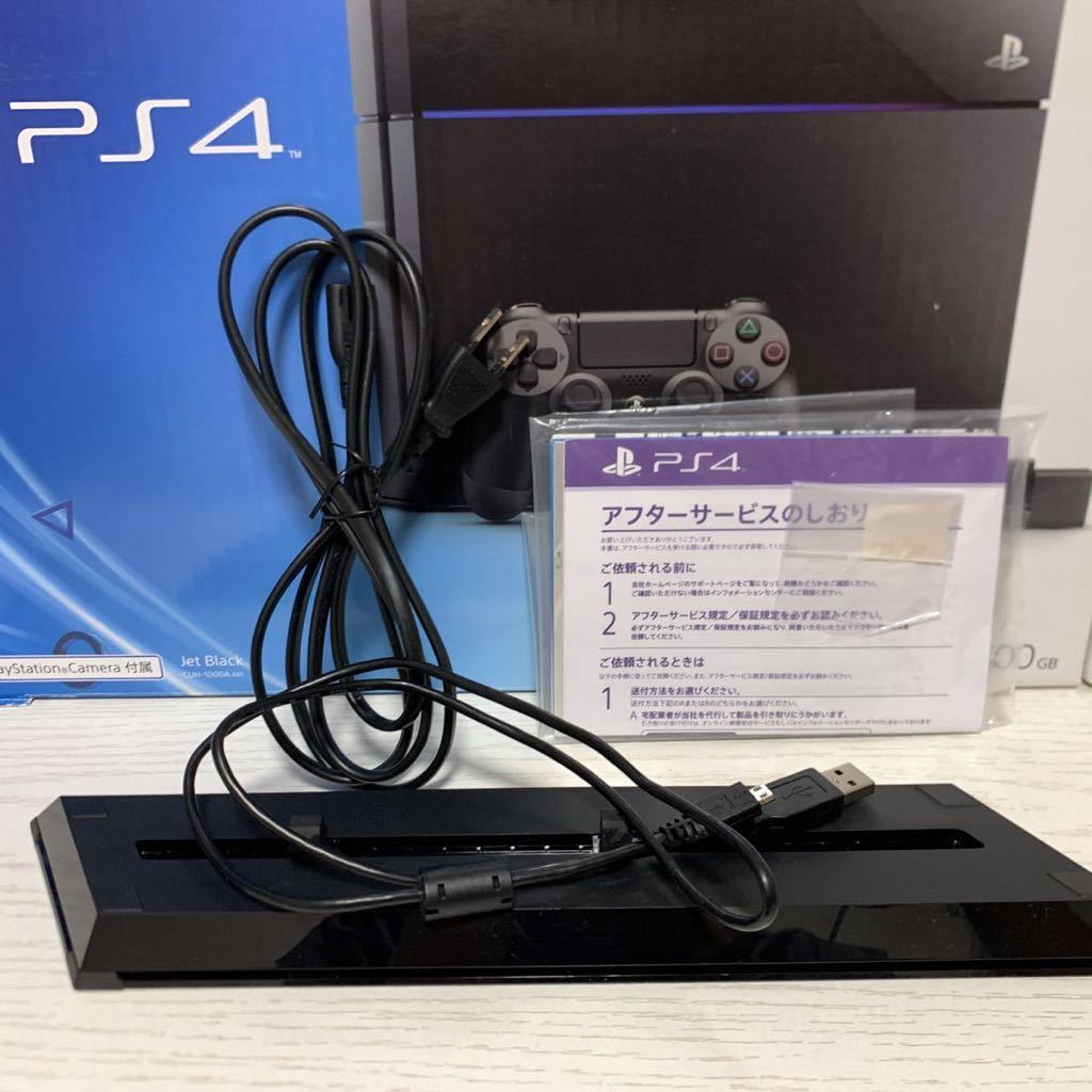 PS4本体 プレイステーション4 ジェットブラック ソニー PlayStation4 CUH-1000A 通電確認 動作確認 コントローラ、PS専用ヘッドセット_画像6