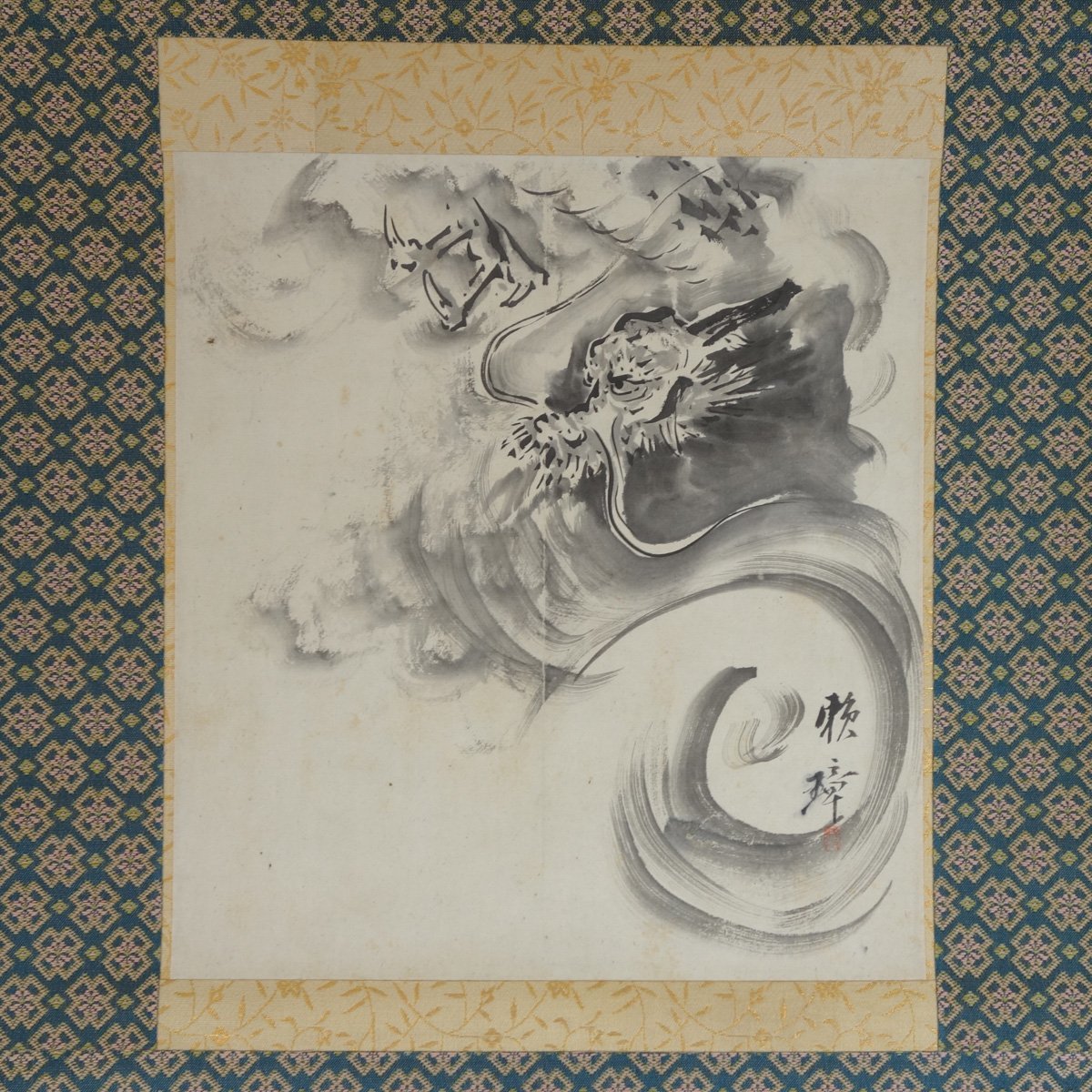 田中頼璋筆、竹林居図、共箱、-