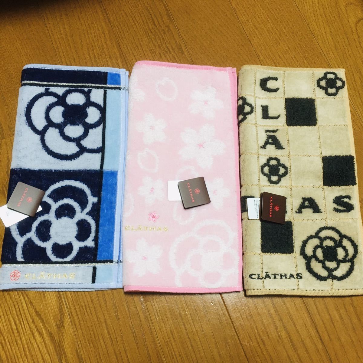 限定品】 クレイサス CLATHAS 花柄 ハンドタオル 5枚セット ピンク
