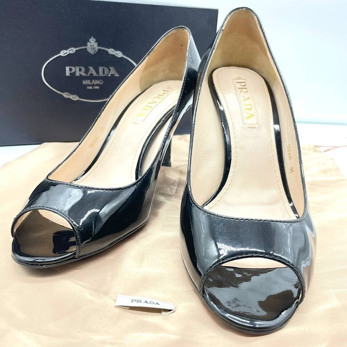 PRADA パンプス/36.5/BLK/エナメル+iselamendezagenda.mx