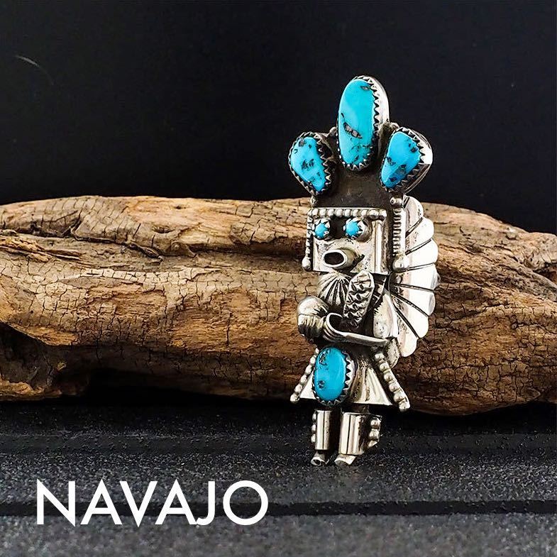 NAVAJO Doris smallcanyon Silver925 #12.5 ☆ インディアン ジュエリー アクセサリー ネイティブ アメリカン ナバホ カチナ ターコイズ_画像1