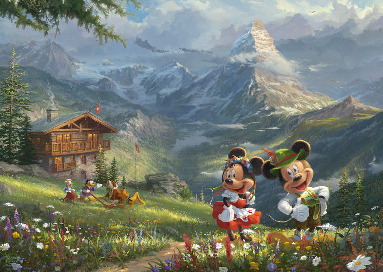 SD 59938 1000ピース ジグソーパズル ドイツ発売 ディズニー ミッキー・ミニー Thomas Kinkade Mickey and Minnie in the Alps_画像1