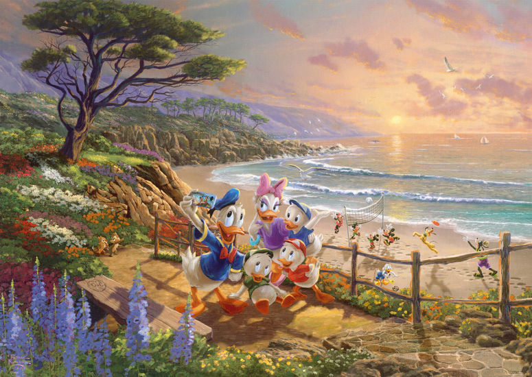 SD 59951 1000ピース ジグソーパズル ドイツ発売 Thomas Kinkade, Disney, Donald and Daisy on the Beach ディズニー ドナルドダック_画像1