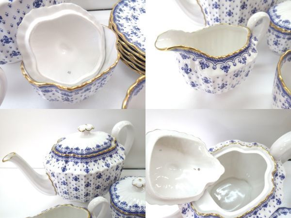 希少品 英国 Spode スポード FLEUR DE LYS BLUE フルールドリス 計29点