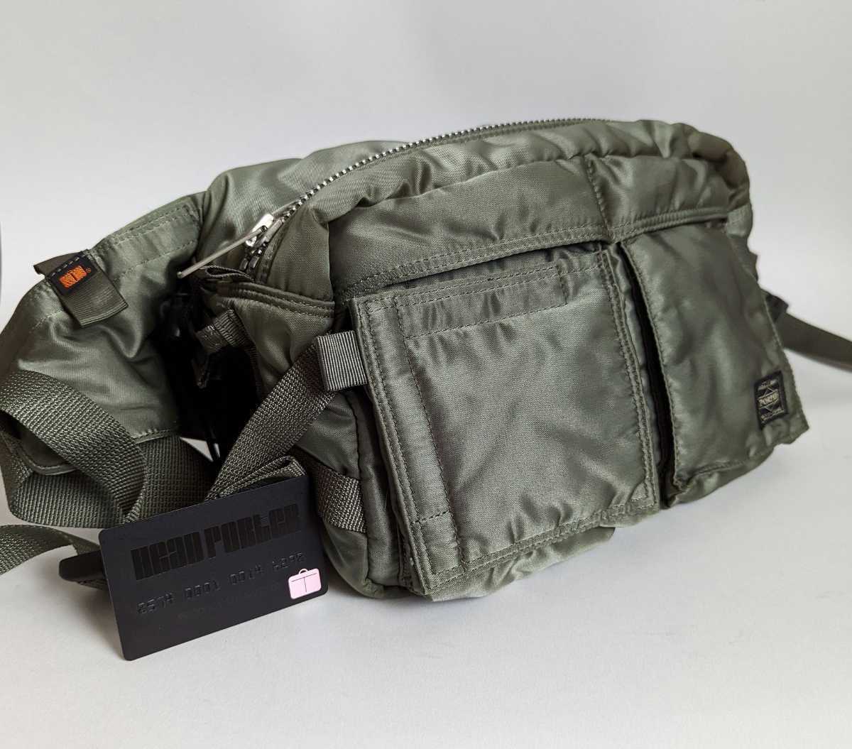 * rare * Headporter waist bag tongue car TANKER bag olive gong bHEAD PORTER Olive Drab