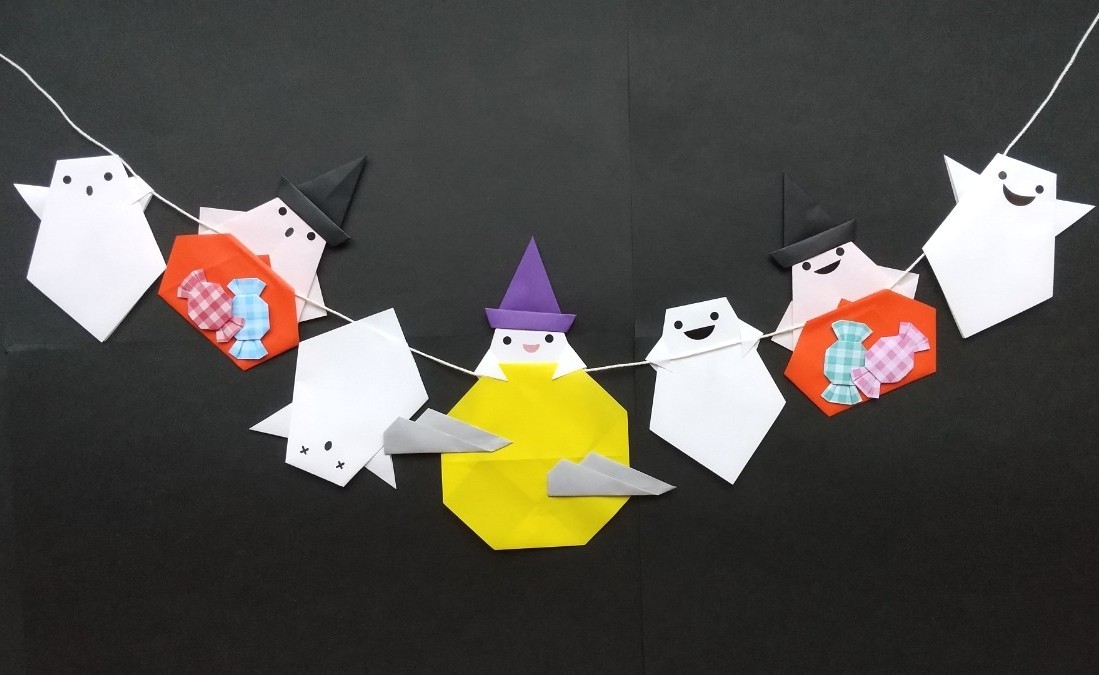 Paypayフリマ 壁面飾り 折り紙 ハロウィン ガーランド Paypayフリマ 壁面飾り 折り紙 ハロウィン ガーランド
