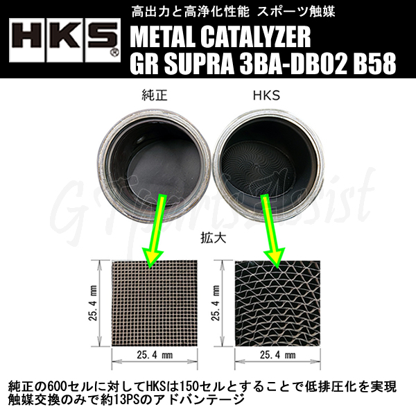 HKS METAL CATALYZER メタルキャタライザー GRスープラ 3BA-DB02 B58 20/10- ※3BA-DB42（通称A90）認証不適合 33005-AT009 GR SUPRA_画像2