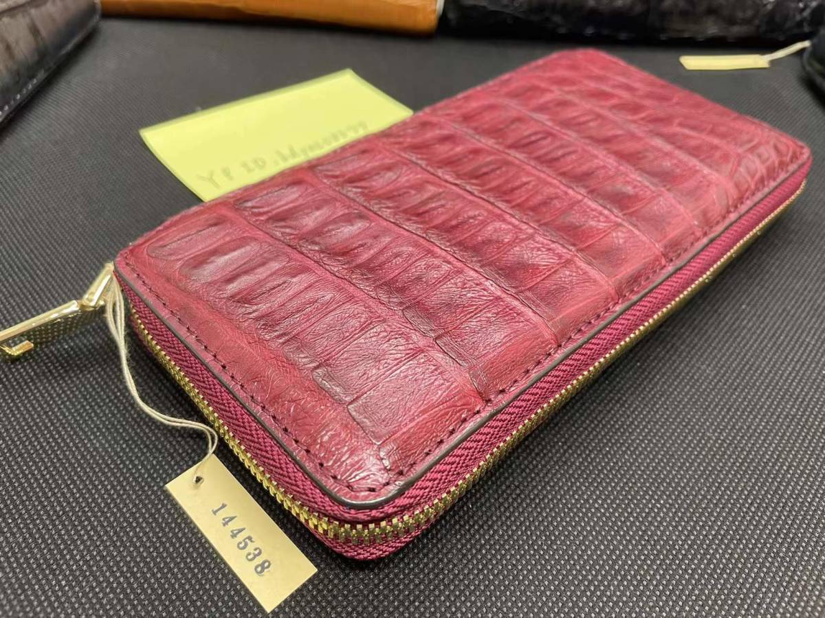 24700円 世界有名な BOLINI ボリニ 最上級牛革 クロコダイル ラウンド ...