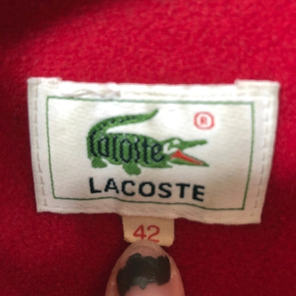 ◆vintage◆LACOSTE/ラコステ アノラック　ハーフジップ ナイロンジャケット パーカー レッド サイズ42 メンズ K100 ｃ3163_画像6