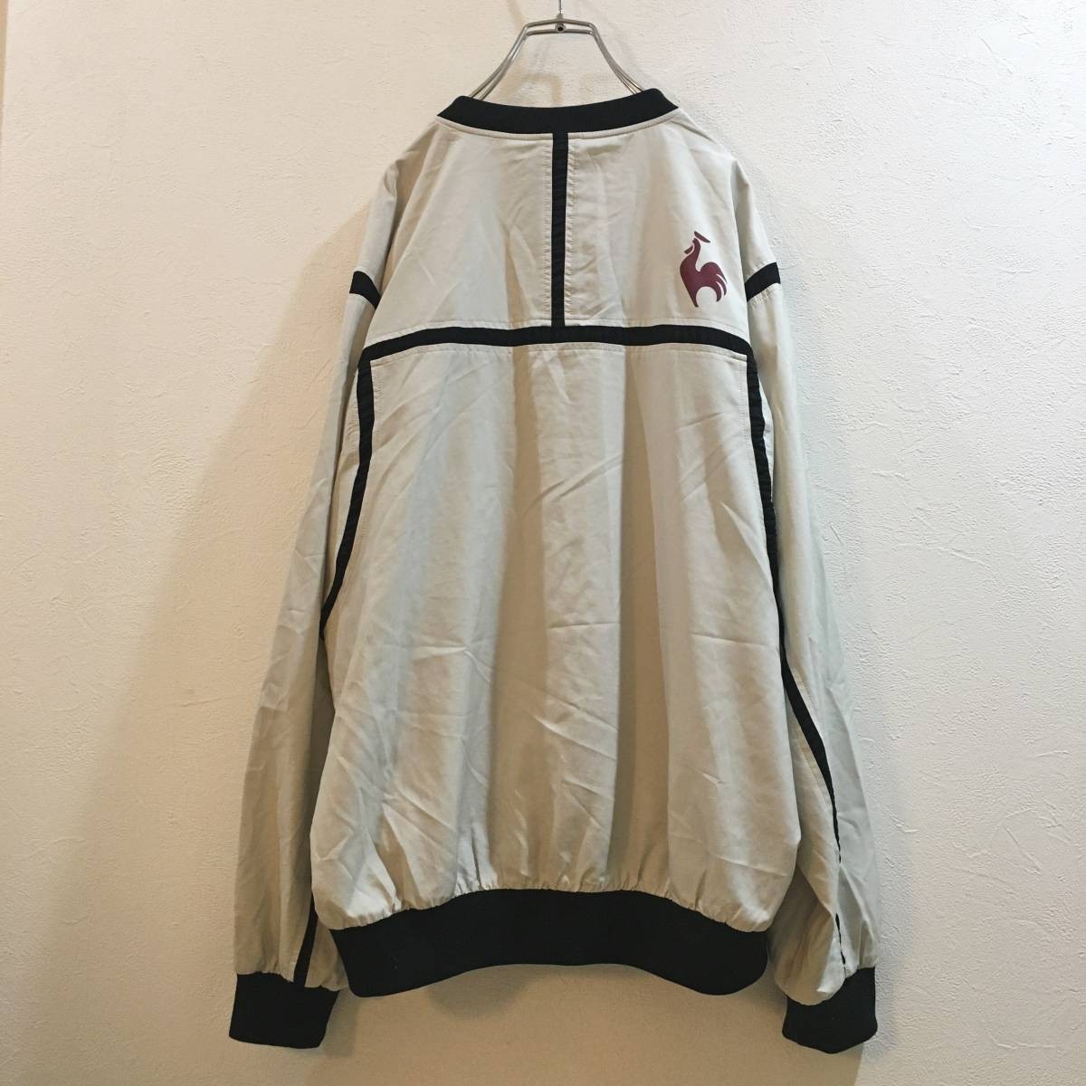 ◆大きいサイズ◆L◆ルコック◆le coq sportif/ルコックスポルティフ ピステ ナイロンジャケット ゴルフ ベージュ メンズ L ON2090_画像8