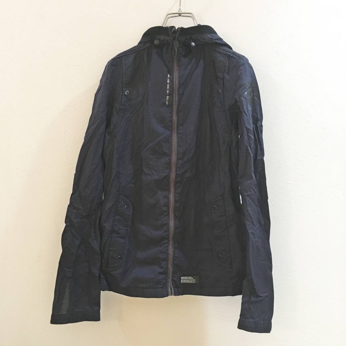 ◆お洒落な逸品◆G-STAR RAW G-スターロウ パーカー ジャケット コットンフードジャケット 黒 メンズ XS ON1917