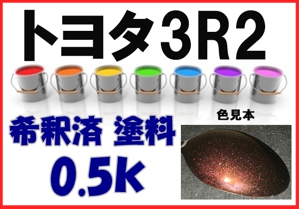 ◇ トヨタ3R2　塗料　アガットスペクトラシャイン　bB　マジョーラ　希釈済　カラーナンバー　カラーコード　3R2