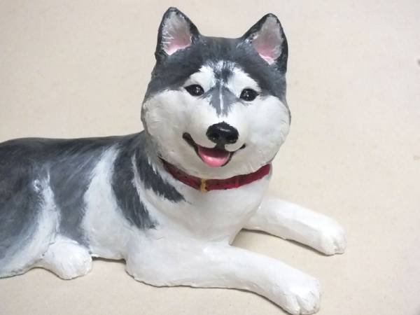 *sibe Lien husky * large dog. ornament * literary creation clay craft house. work *