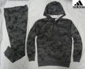 L 新品 黒 グレー アディダスADIDASカモcamoカモフラージュ迷彩ライト スウェット ジャージ上下パーカー フード ジョガーパンツclimalite