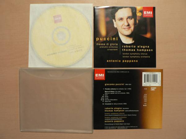 輸入盤CD ジャコモ・プッチーニ ロベルト・アラーニャ トーマス・ハンプソン アントニオ・パッパーノ指揮_画像3