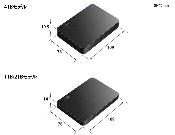 ★★送料無料★★美品　TOSHIBA　2TB　ポータブル 外付けHDD　【テレビ録画/PC対応　USB3.2(Gen1)/3.1/3.0対応】東芝　Canvio　コンパクト