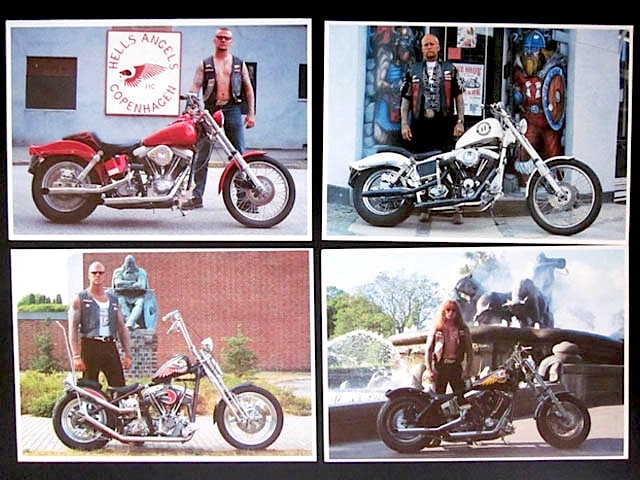 即決 ★ 90年代 HELLS ANGELS 卍 ヘルズエンジェルス ポストカード 4枚セット 卍 ビンテージ SS サポート ハーレー ダビッドソン バイカー_画像1