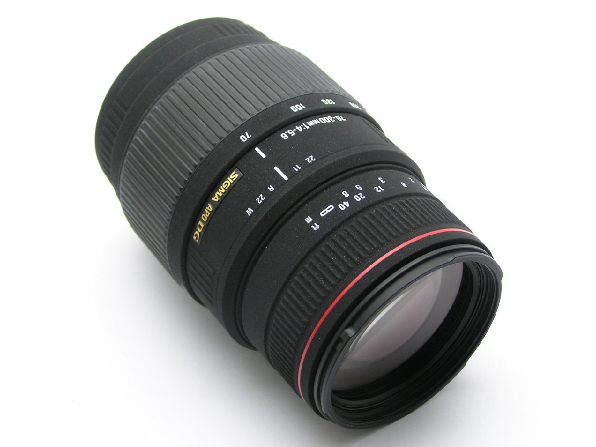 ★ハローカメラ★8306 Canon EF用 SIGMA APO DG ( 70-300mm F4-5.6 )フード付 動作品 現状 1円スタ-ト 即決あり 2