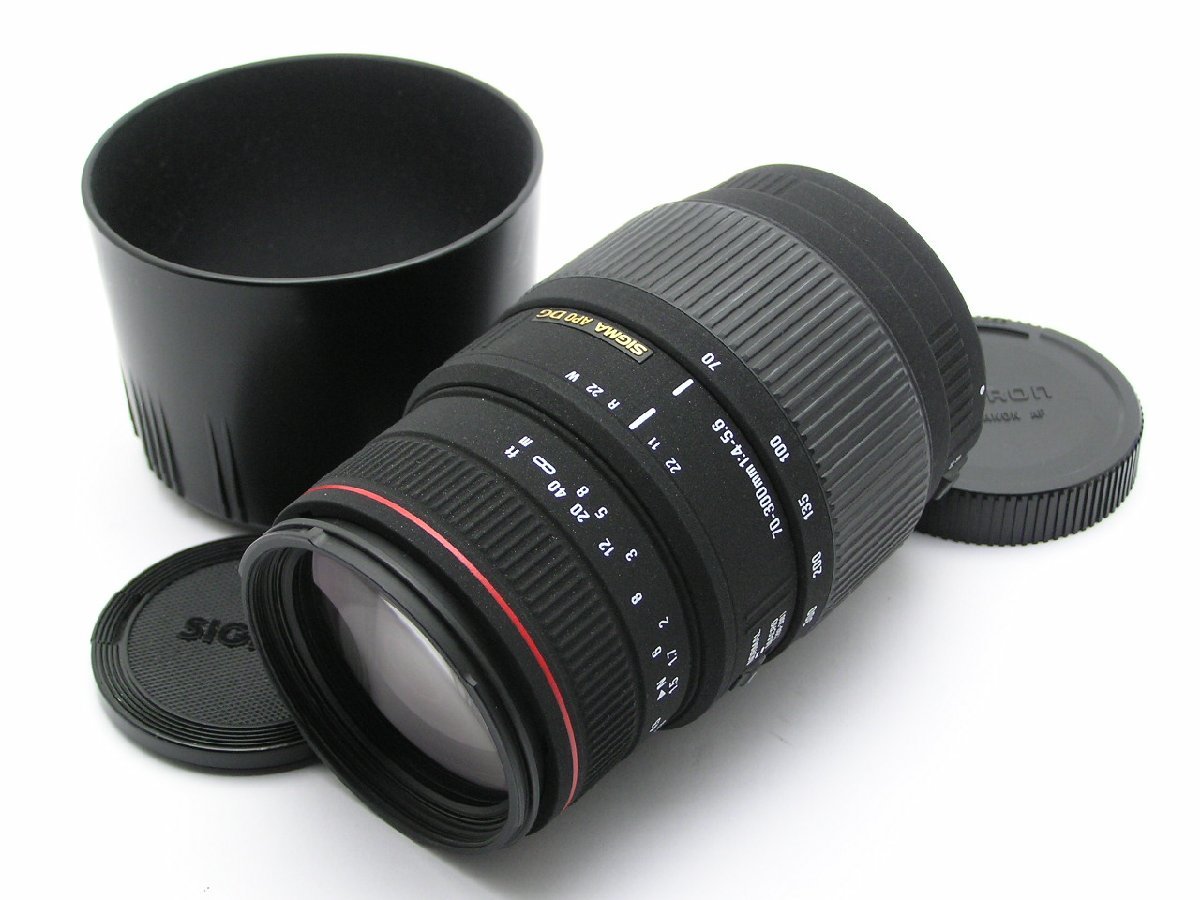 ★ハローカメラ★8306 Canon EF用 SIGMA APO DG ( 70-300mm F4-5.6 )フード付 動作品 現状 1円スタ-ト 即決あり