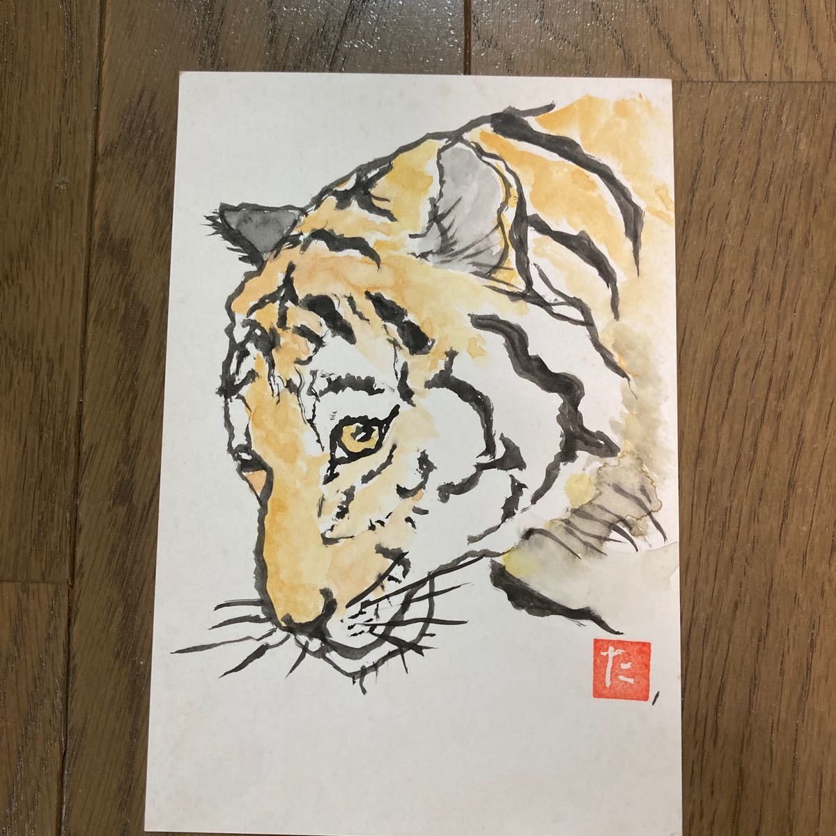 Paypayフリマ 絵手紙 虎のイラスト