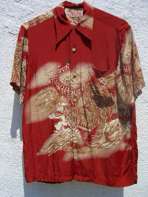 .Natiue Hawaiian........ мир рисунок . перемещение Tiger двусторонний общий рисунок мужчина .*o-la....! редкий neitib Hawaiian гавайская рубашка прекрасный товар 