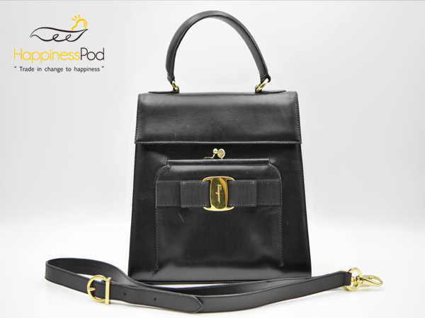 フェラガモSalvatore Ferragamo 2WAY バッグ レザー 黒
