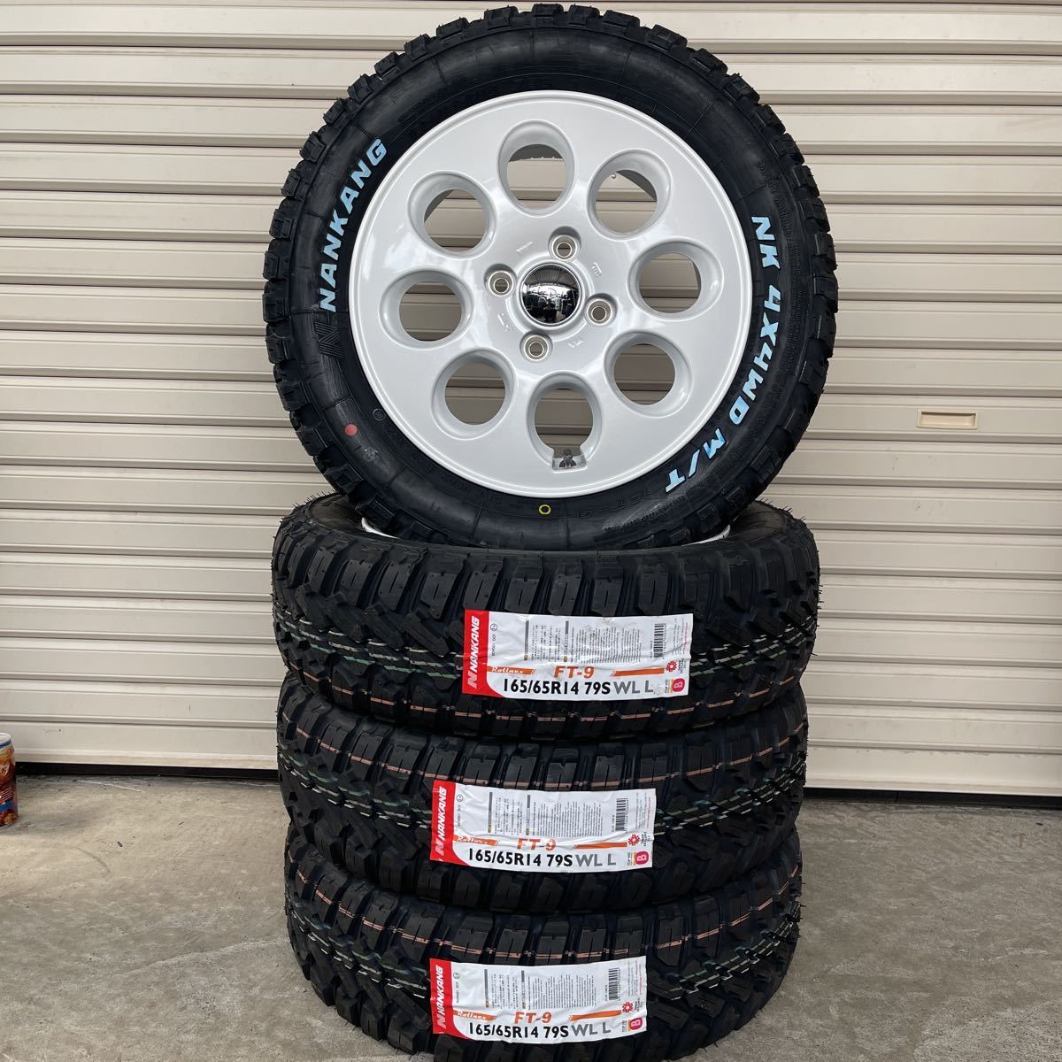 ララパーム　オーバル◆ナンカンFT-9 165/65R14 軽トラ　ウェイクスペーシアギアサンバーハイジェットアクティN-VANハスラー　ホワイト_画像1