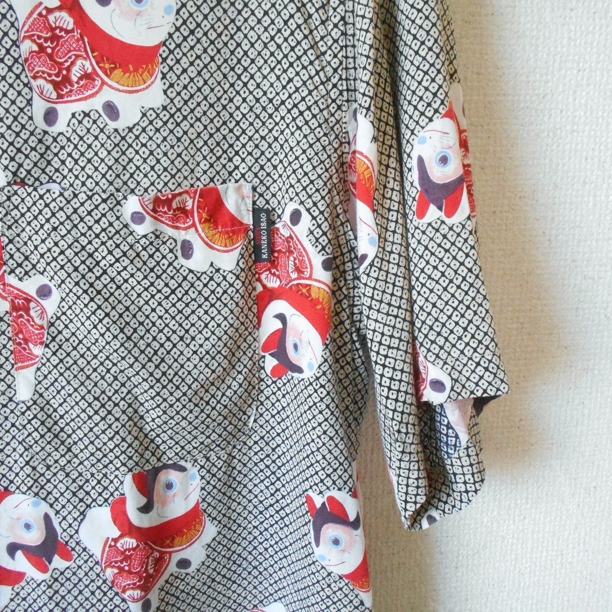 希少 カネコイサオ KANEKO ISAO メンズ 用 和柄 絞り プリント シャツ 希少 カネコイサオ KANEKO ISAO メンズ 用 和柄 絞り プリント シャツ