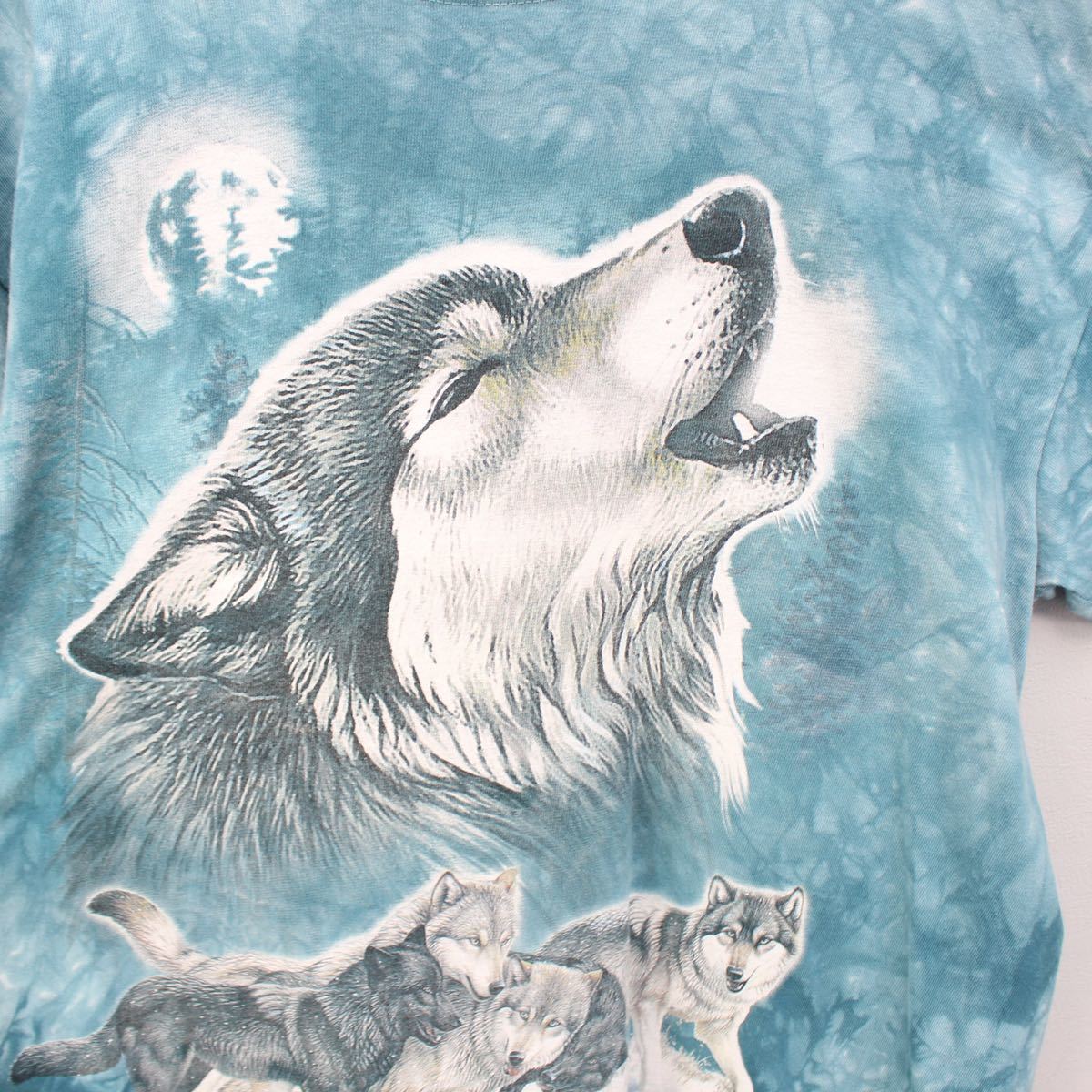 USA VINTAGE WOLF DESIGN TIE DYE T SHIRT/アメリカ古着オオカミデザインタイダイTシャツ