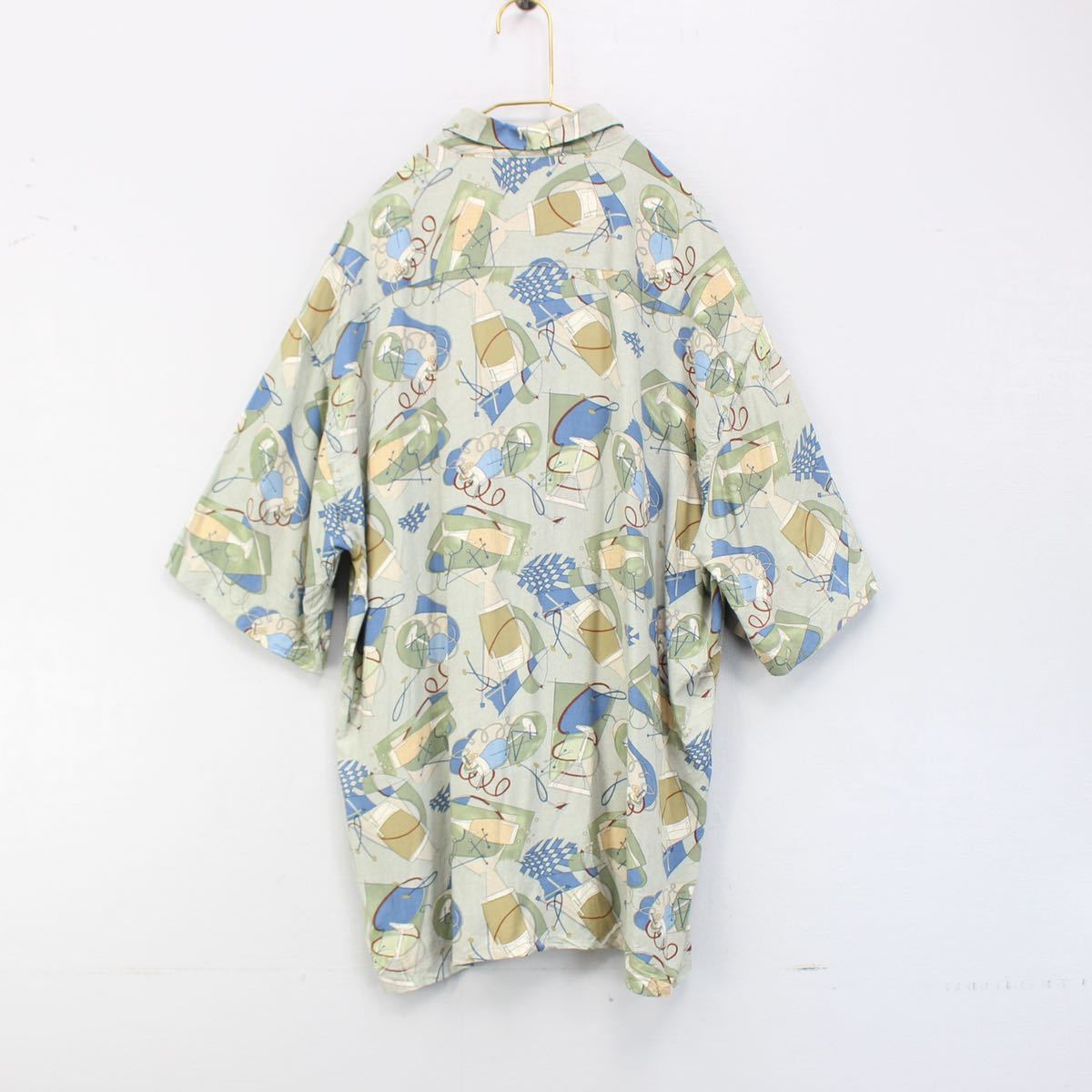 USA VINTAGE HALF SLEEVE COCKTAIL PATTERNED RAYON SHIRT/アメリカ古着半袖カクテル柄レーヨンシャツ_画像5