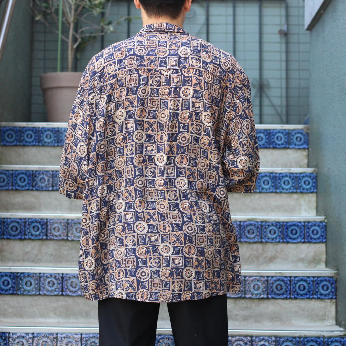 USA VINTAGE HALF SLEEVE PATTERNED ALL OVER SHIRT/アメリカ古着半袖総柄シャツ_画像3
