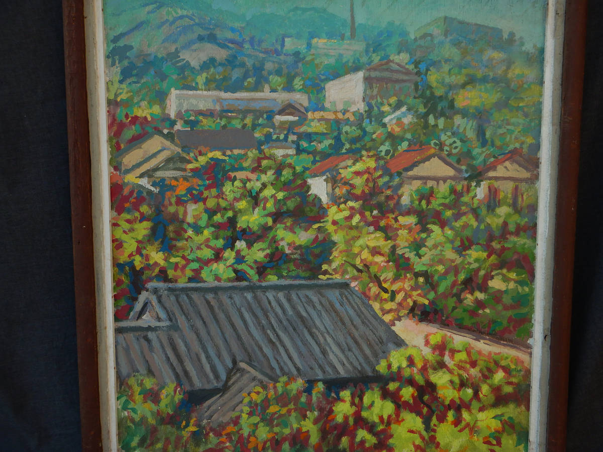 63.神戸の洋画家 小川譲 油絵 油彩画 絵画 風景画 六甲山 高台 63.神戸の洋画家 小川譲 油絵 油彩画 絵画 風景画 六甲山 高台