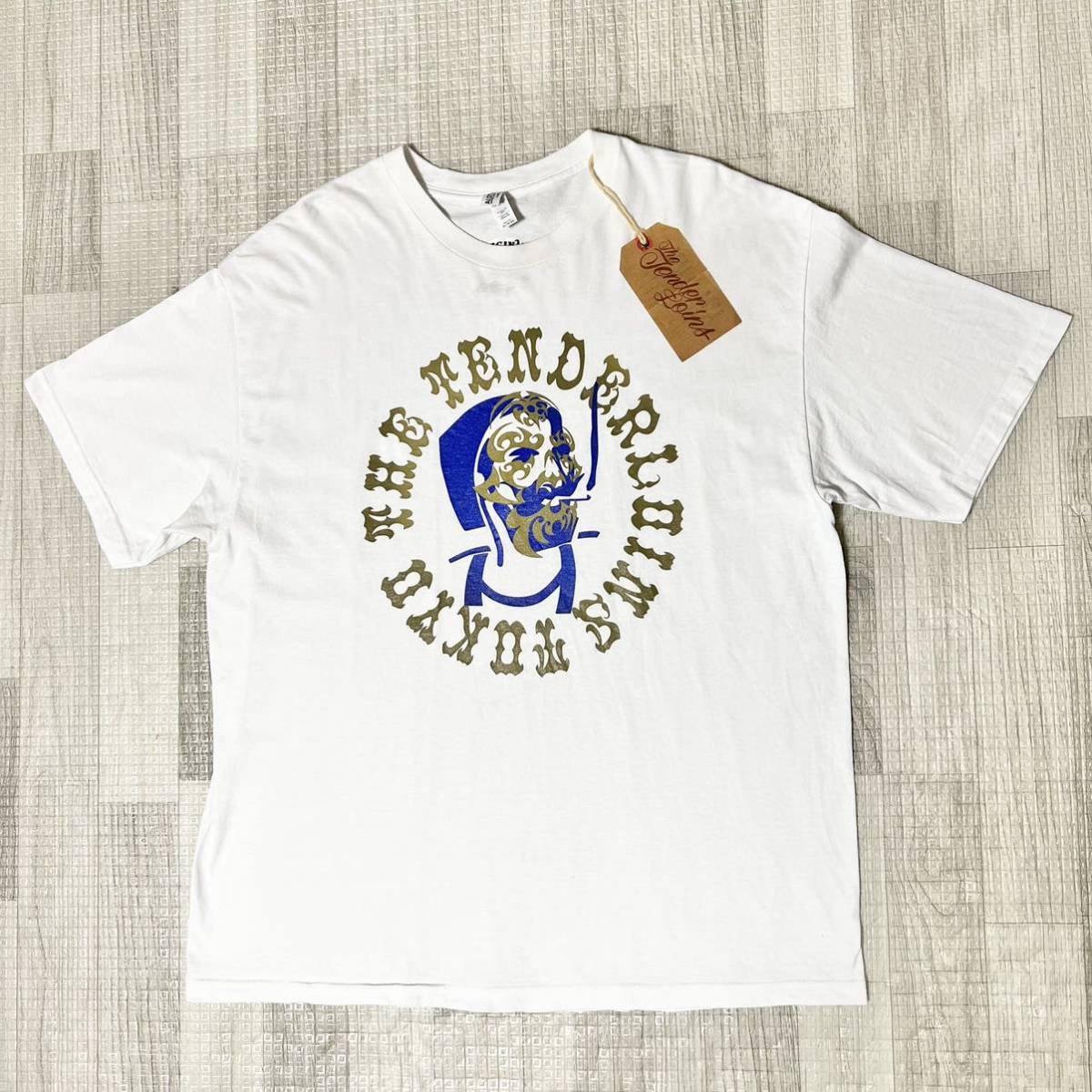 人気品! TENDERLOIN tenderloin テンダーロイン てんだーろいん TEE ZIGZAG 半袖 Tシャツ ジグザグ ホワイト ゴールド 白 金 XL 本店 限定