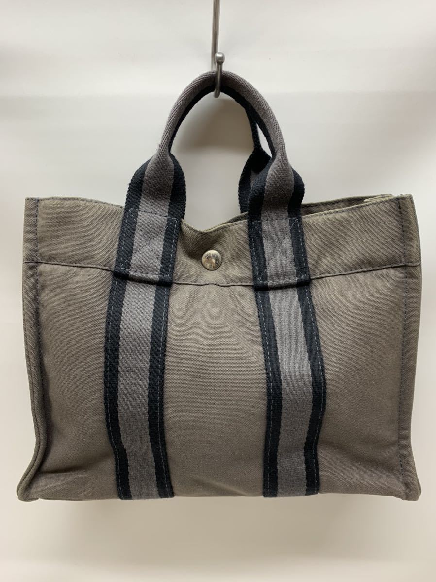 美品】エルメス フールトゥ PM トートバッグ グレー tempusdecor.com.br