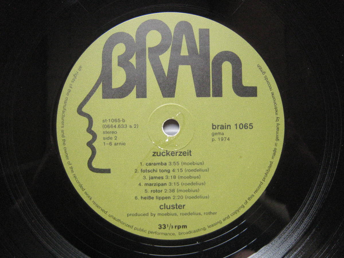 [即決][レア][初版][独Brainオリジナル盤]★Cluster - Zuckerzeit (BRAIN 1065)★クラスター★Harmonia★Neu!★Brian Eno★Julian Cope_画像7