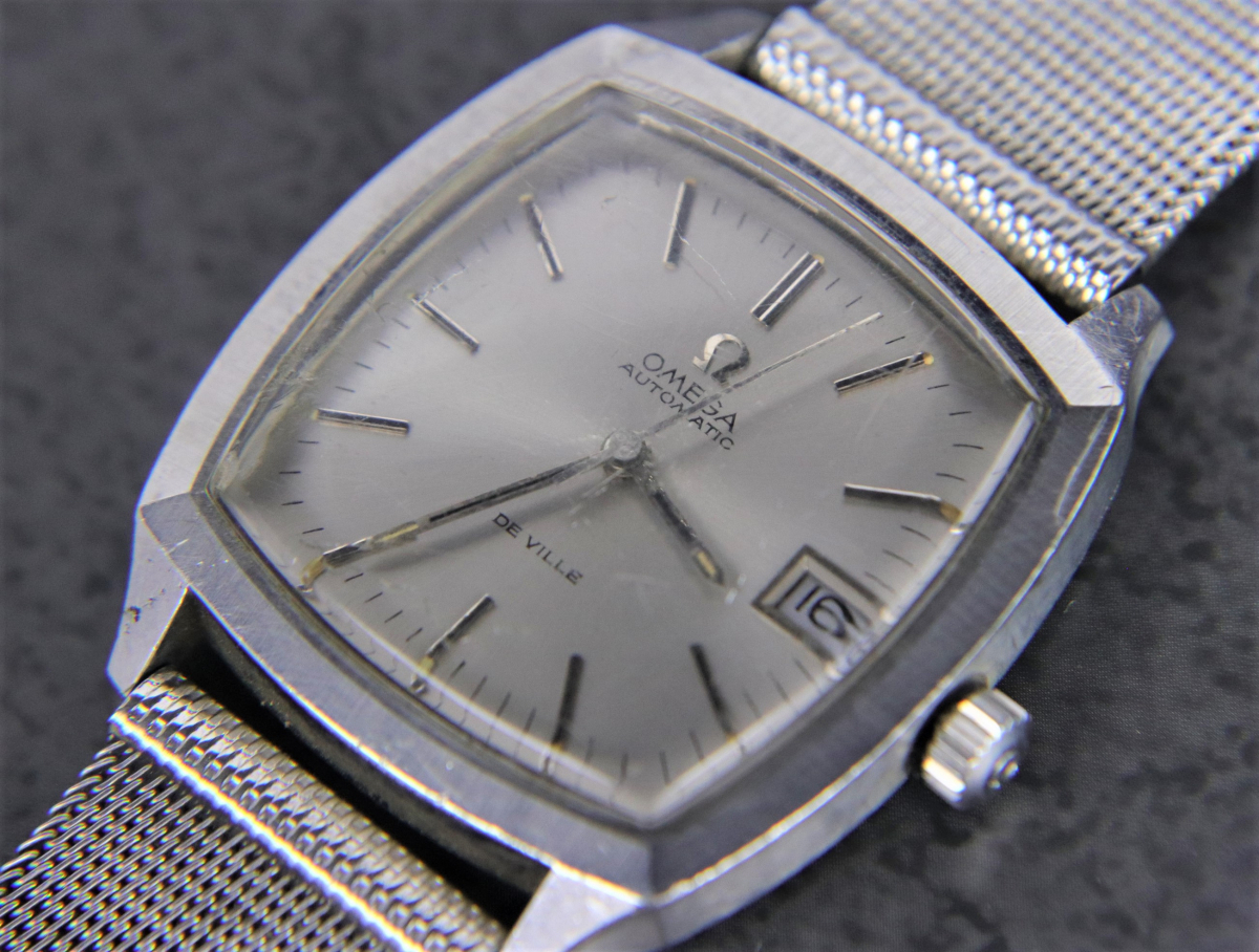 【稼働品】 OMEGA De Ville オメガ デビル メンズ 腕時計 シルバーカラー 自動巻き 3針 デイト メンズウォッチ ブランド時計