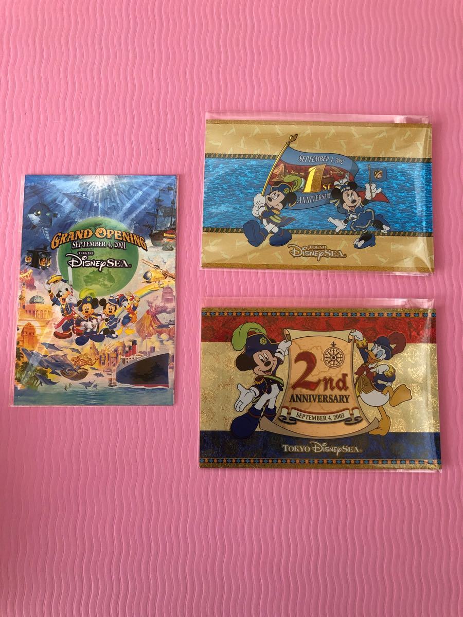 【希少】ディズニーシー　グランドオープニング　1周年　2周年　ポストカード