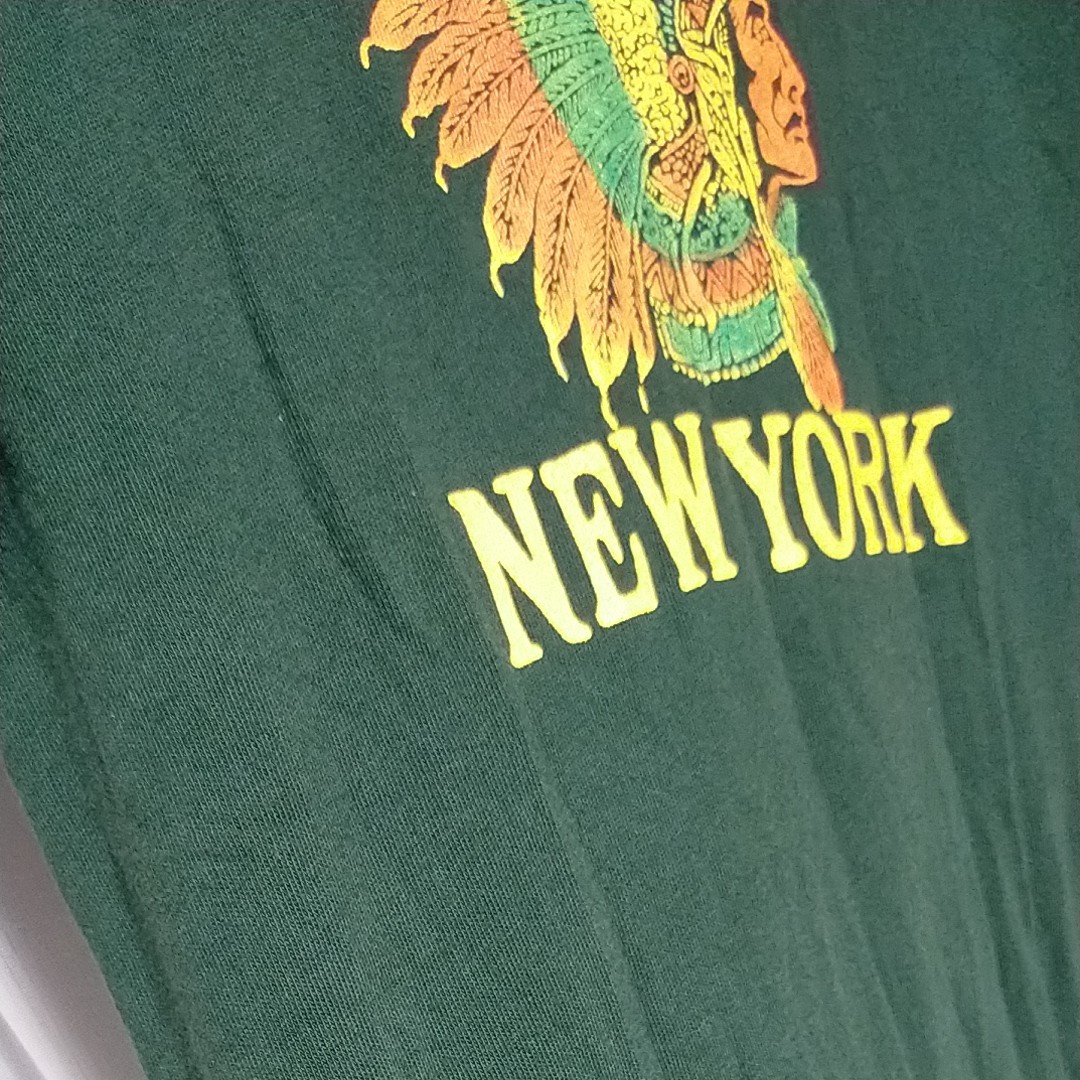 M寸　カナダ製 チェスウィック by WATKINS GLEN NEW YORK 古着半袖Tシャツ 黄×緑 cheswick 