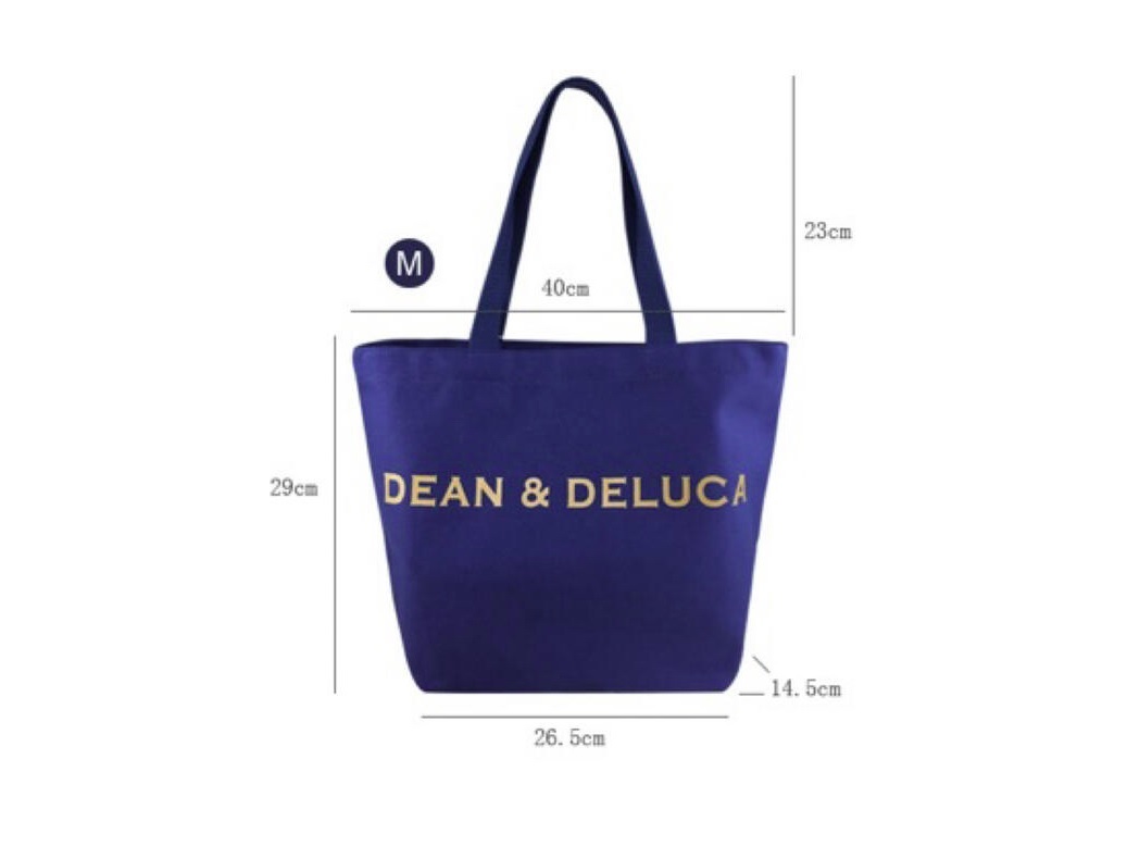 正規品　DEAN＆DELUCA 　Ｍサイズ　トートバッグ　ネイビー＆ゴールド　Save　The　Children　JAPAN　バック　エコバッグ　　_画像2