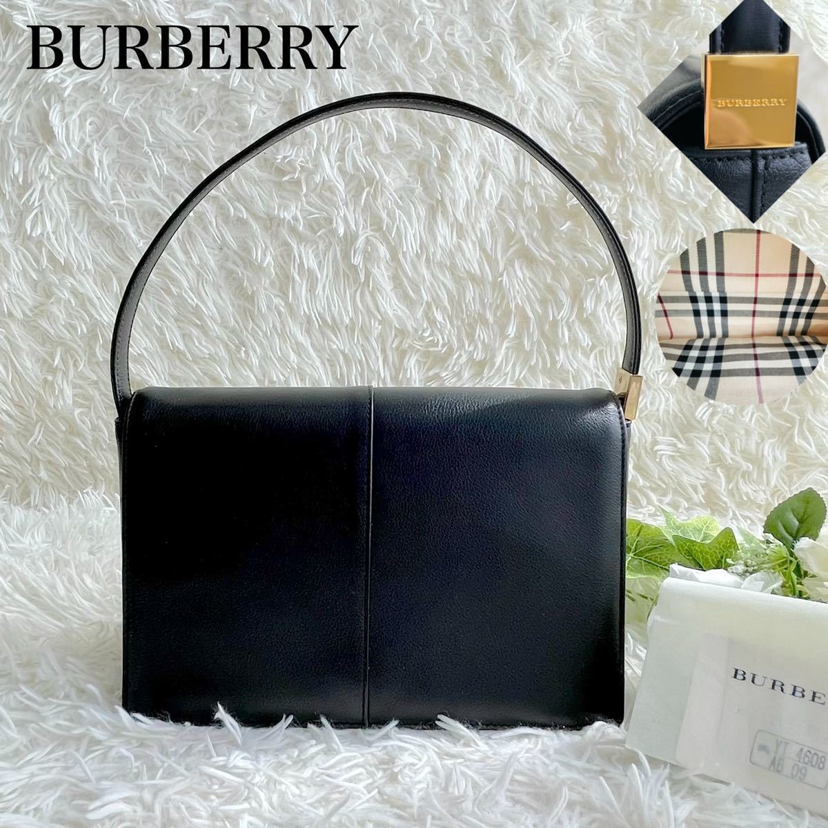 30％OFF】 Burberry バーバリー 本革 ハンドバッグ ノヴァチェック 金