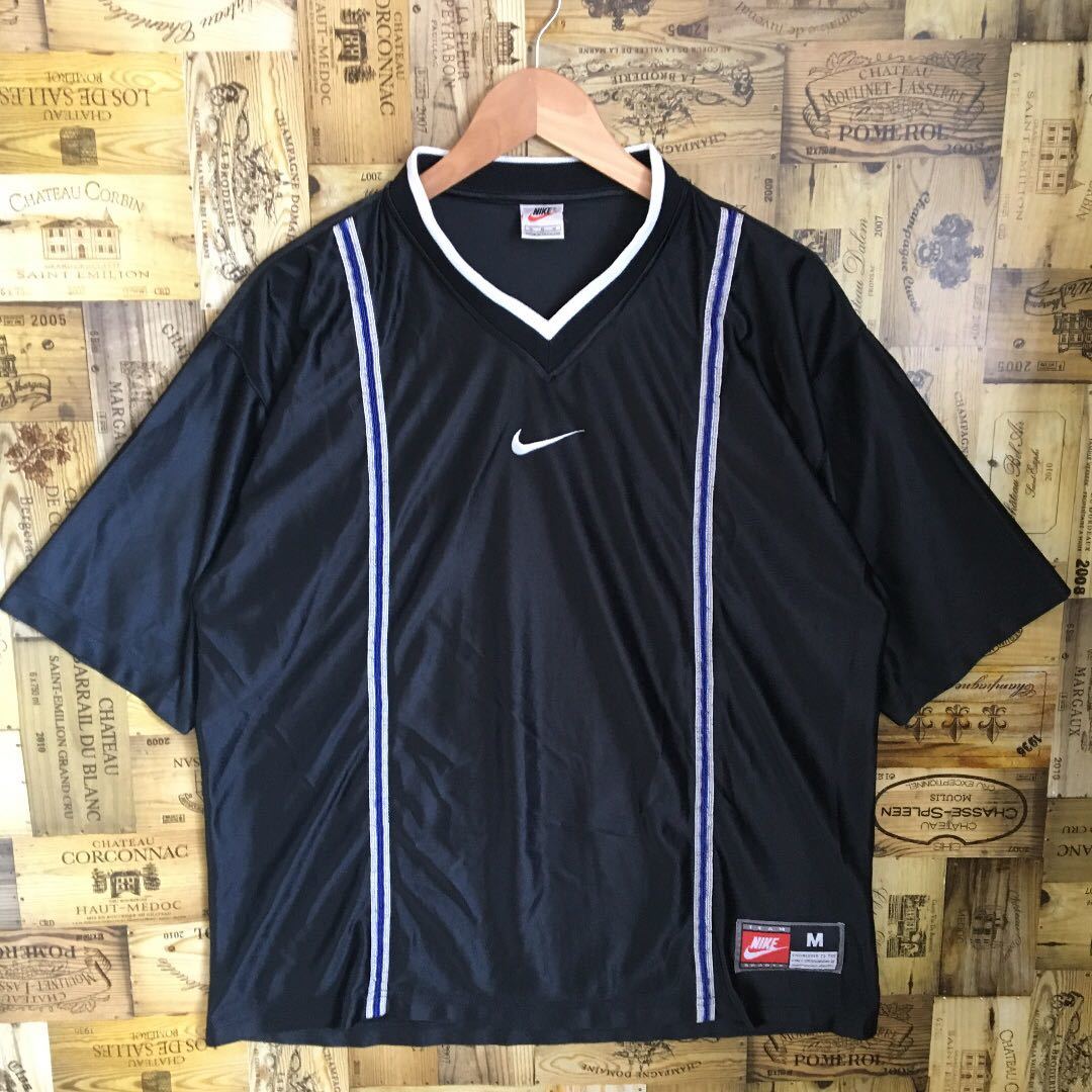 NIKE ナイキ スポーツウェア プルオーバー　Tシャツ　ユニフォーム　ゲームシャツ　Vネック　XL 海外製　USA 90s 白タグ　大きいサイズ