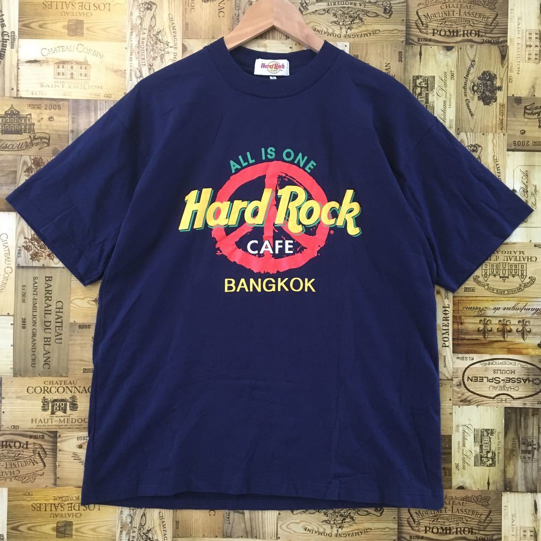 正規品　ハードロックカフェ　Tシャツ　半袖　クルーネック　ヴィンテージ　90s ピースマーク　ペンキプリント　美品　HARD ROCK CAFE_画像1