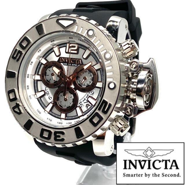 33 割引正規品販売 定価万円 激レア デカ重 インビクタ Invicta Seahunter シーハンター メンズ シルバー 腕時計 ラバー クォーツ 高級ブランド クロノグラフ カレンダー メンズ腕時計 アクセサリー 時計 Www Metriz Com Ua