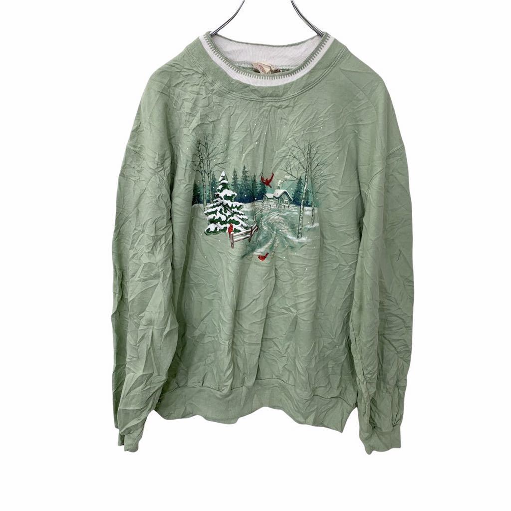 TOP STITCH 刺繍スウェット レディース XLサイズ ビッグサイズ ...