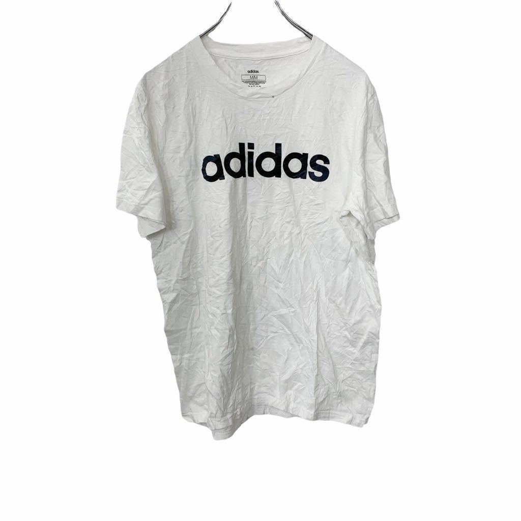 adidas 半袖プリントTシャツ Mサイズ アディダス スポーツブランド ホワイト 古着卸 アメリカ仕入 t2206-4266_画像1