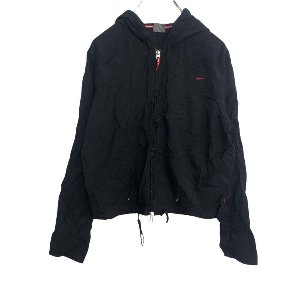 NIKE Zip up Parker Kids M black Nike sport Logo f-ti simple old clothes . America buying up t2110-4003